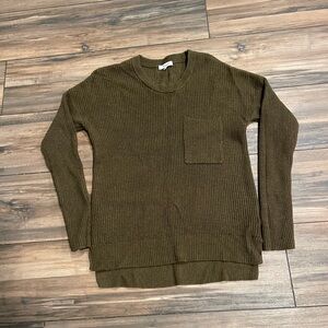 Madewell Olive Green Ribbed Crewneck Sweater
